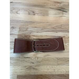 Vintage Y2K Fossil Leather Belt Corset Wide Boho Retro Western Woman's Sz Medium
